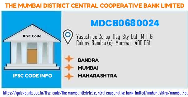 The Mumbai District Central Cooperative Bank Bandra MDCB0680024 IFSC Code