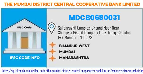 MDCB0680031 Mumbai District Central Co-operative Bank. BHANDUP WEST