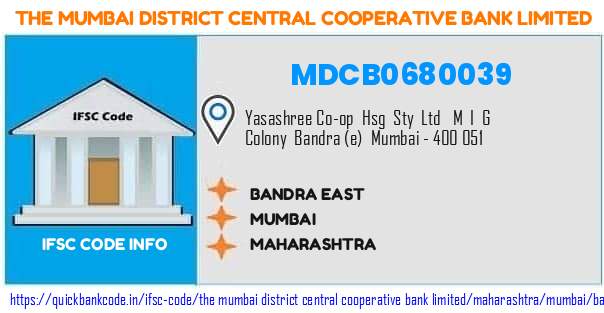 MDCB0680039 Mumbai District Central Co-operative Bank. BANDRA EAST