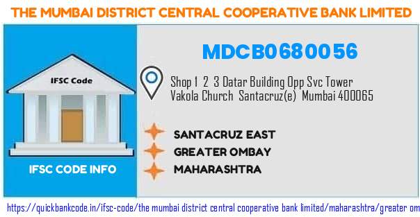 MDCB0680056 Mumbai District Central Co-operative Bank. SANTACRUZ EAST