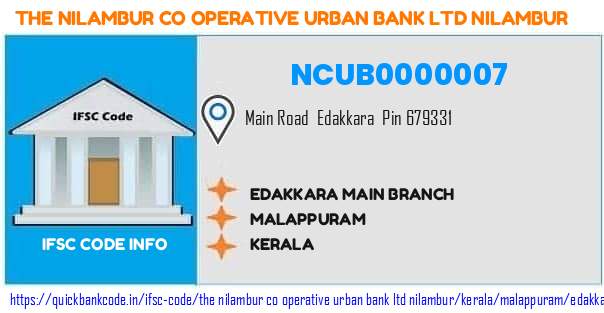 The Nilambur Co Operative Urban Bank   Nilambur Edakkara Main Branch NCUB0000007 IFSC Code