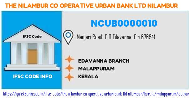 NCUB0000010 Nilambur Co-operative Urban Bank. EDAVANNA BRANCH