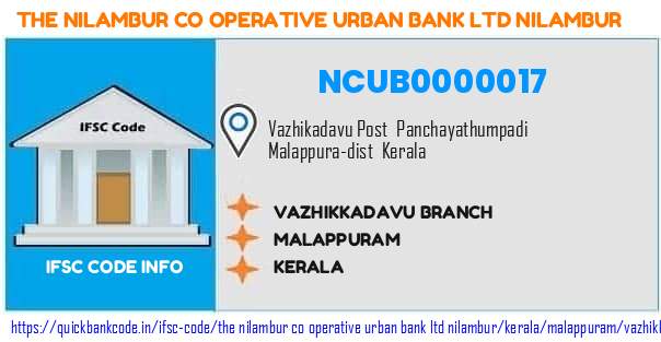 NCUB0000017 Nilambur Co-operative Urban Bank. VAZHIKKADAVU BRANCH