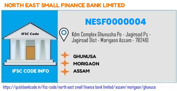 North East Small Finance Bank Ghunusa NESF0000004 IFSC Code