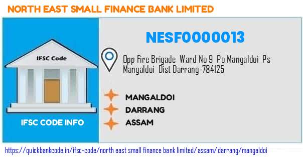 North East Small Finance Bank Mangaldoi NESF0000013 IFSC Code