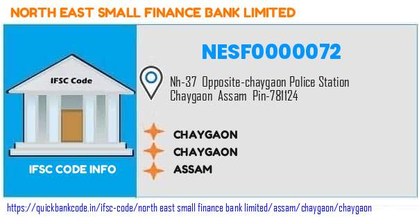 North East Small Finance Bank Chaygaon NESF0000072 IFSC Code