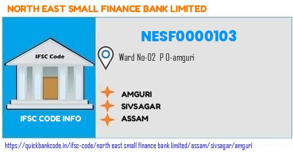 NESF0000103 North East Small Finance Bank. AMGURI
