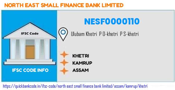 North East Small Finance Bank Khetri NESF0000110 IFSC Code