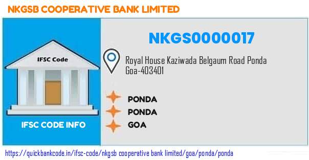 Nkgsb Cooperative Bank Ponda NKGS0000017 IFSC Code