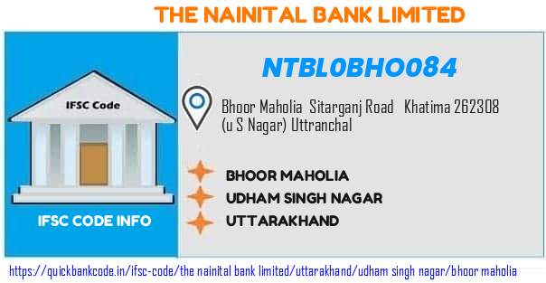 The Nainital Bank Bhoor Maholia NTBL0BHO084 IFSC Code