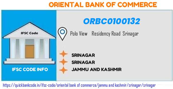 Oriental Bank of Commerce Srinagar ORBC0100132 IFSC Code