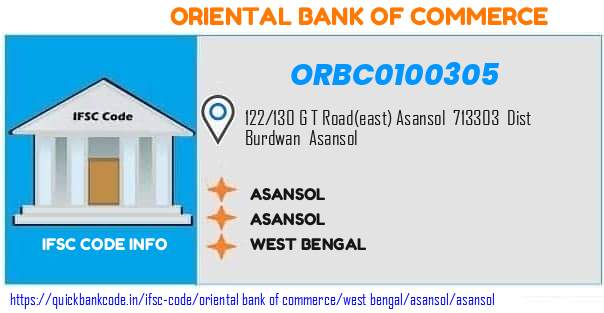 Oriental Bank of Commerce Asansol ORBC0100305 IFSC Code