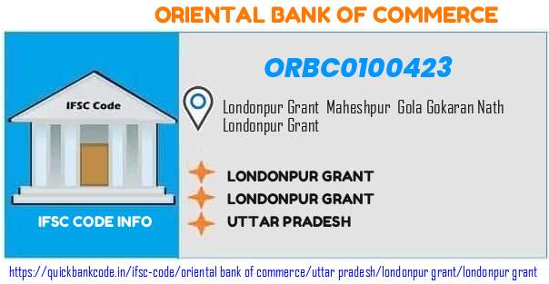 Oriental Bank of Commerce Londonpur Grant ORBC0100423 IFSC Code
