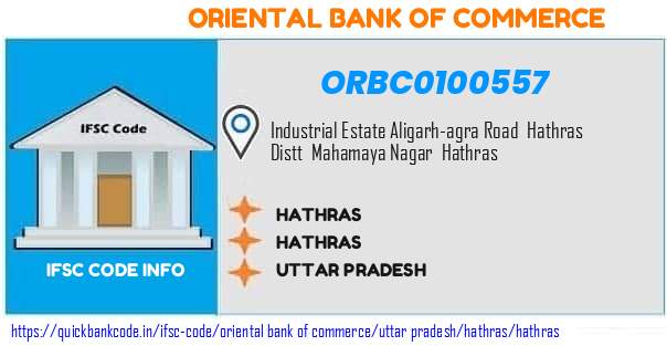 Oriental Bank of Commerce Hathras ORBC0100557 IFSC Code