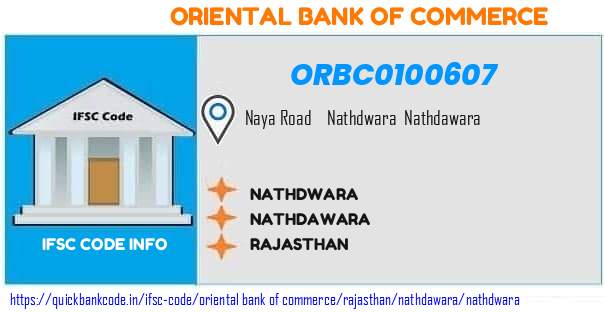 Oriental Bank of Commerce Nathdwara ORBC0100607 IFSC Code