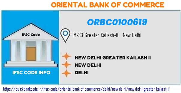 Oriental Bank of Commerce New Delhi Greater Kailash Ii ORBC0100619 IFSC Code