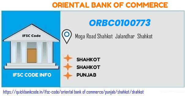 Oriental Bank of Commerce Shahkot ORBC0100773 IFSC Code