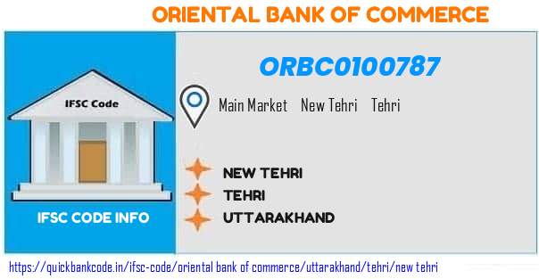 Oriental Bank of Commerce New Tehri ORBC0100787 IFSC Code