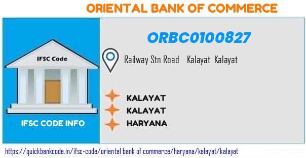 Oriental Bank of Commerce Kalayat ORBC0100827 IFSC Code