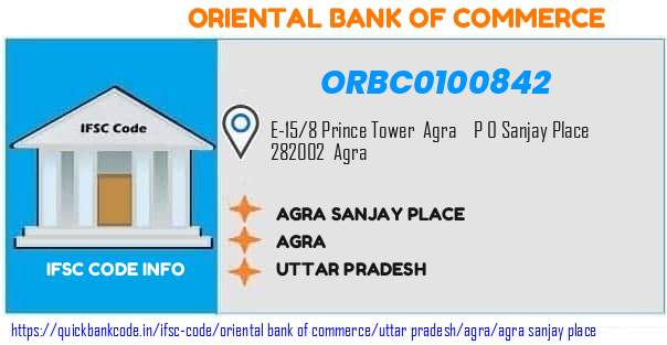 Oriental Bank of Commerce Agra Sanjay Place ORBC0100842 IFSC Code