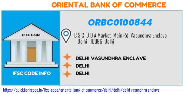 Oriental Bank of Commerce Delhi Vasundhra Enclave ORBC0100844 IFSC Code