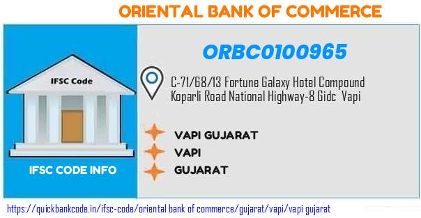 Oriental Bank of Commerce Vapi Gujarat ORBC0100965 IFSC Code