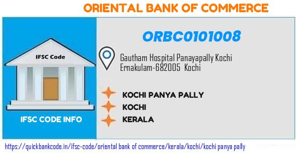 Oriental Bank of Commerce Kochi Panya Pally ORBC0101008 IFSC Code
