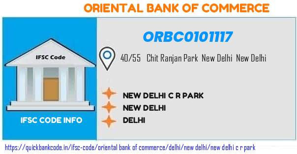 Oriental Bank of Commerce New Delhi C R Park ORBC0101117 IFSC Code