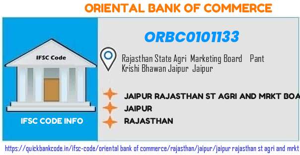 Oriental Bank of Commerce Jaipur Rajasthan St Agri And Mrkt Board ORBC0101133 IFSC Code