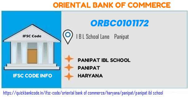 Oriental Bank of Commerce Panipat Ibl School ORBC0101172 IFSC Code