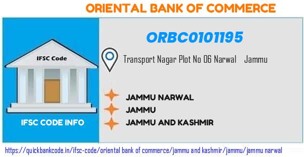 Oriental Bank of Commerce Jammu Narwal ORBC0101195 IFSC Code