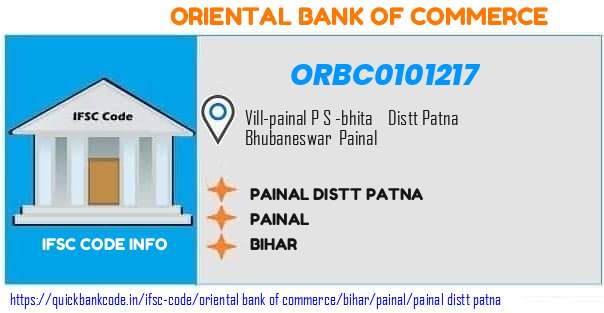 Oriental Bank of Commerce Painal Distt Patna ORBC0101217 IFSC Code