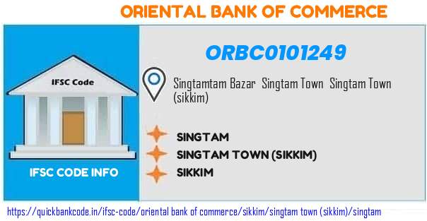 Oriental Bank of Commerce Singtam ORBC0101249 IFSC Code