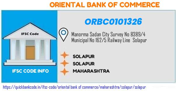 Oriental Bank of Commerce Solapur ORBC0101326 IFSC Code