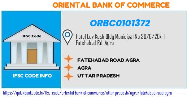 Oriental Bank of Commerce Fatehabad Road Agra ORBC0101372 IFSC Code