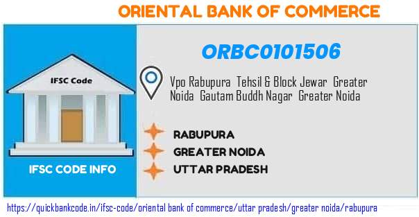 Oriental Bank of Commerce Rabupura ORBC0101506 IFSC Code