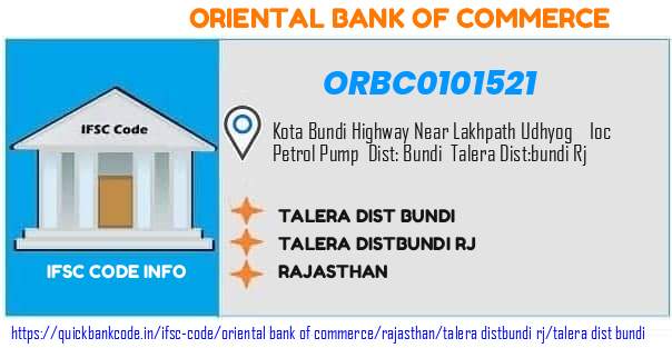 Oriental Bank of Commerce Talera Dist Bundi ORBC0101521 IFSC Code