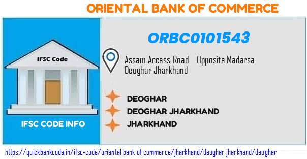 Oriental Bank of Commerce Deoghar ORBC0101543 IFSC Code