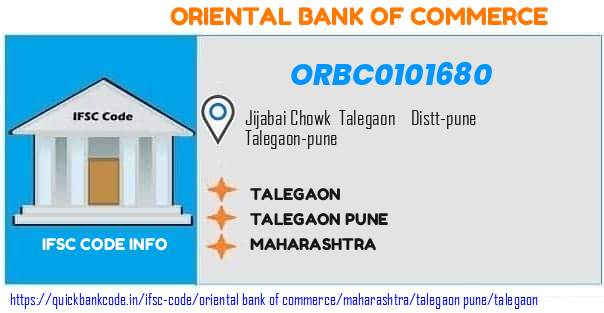 Oriental Bank of Commerce Talegaon ORBC0101680 IFSC Code