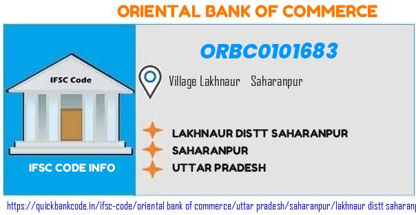 Oriental Bank of Commerce Lakhnaur Distt Saharanpur ORBC0101683 IFSC Code