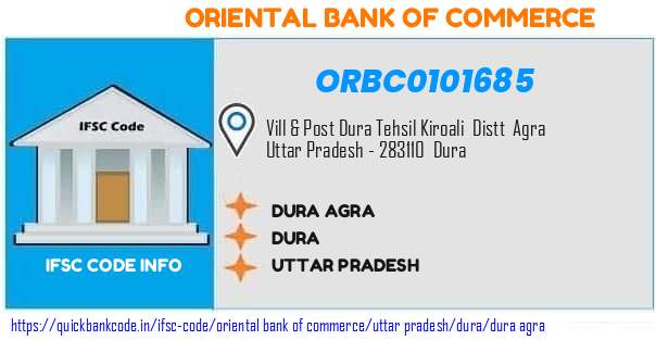Oriental Bank of Commerce Dura Agra ORBC0101685 IFSC Code