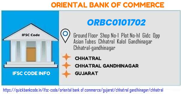 Oriental Bank of Commerce Chhatral ORBC0101702 IFSC Code