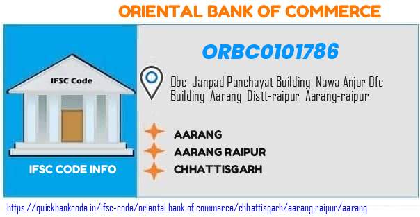 Oriental Bank of Commerce Aarang ORBC0101786 IFSC Code