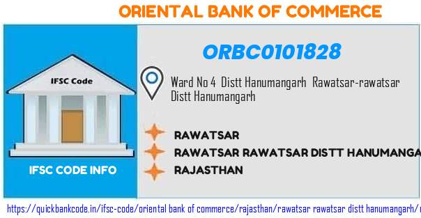 Oriental Bank of Commerce Rawatsar ORBC0101828 IFSC Code