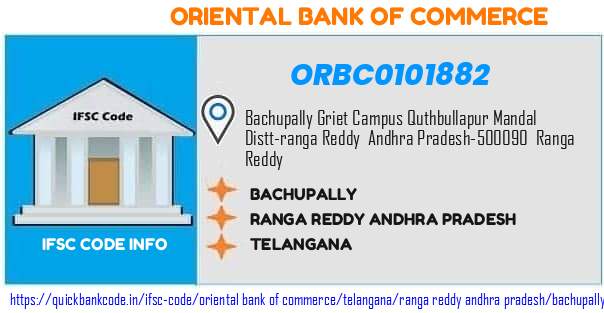 Oriental Bank of Commerce Bachupally ORBC0101882 IFSC Code