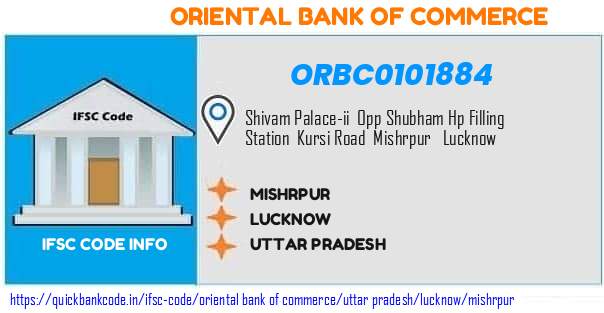 Oriental Bank of Commerce Mishrpur ORBC0101884 IFSC Code