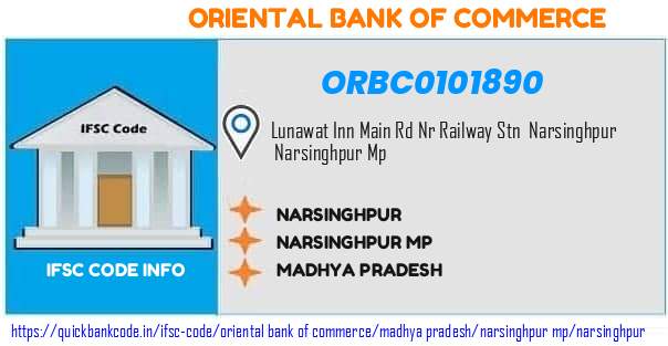 Oriental Bank of Commerce Narsinghpur ORBC0101890 IFSC Code