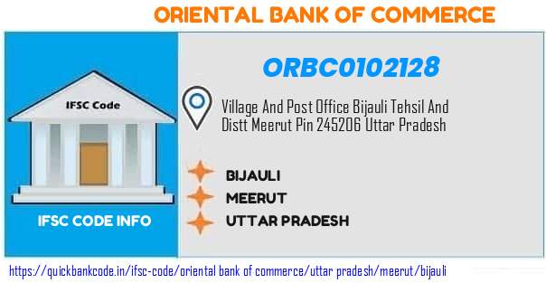 Oriental Bank of Commerce Bijauli ORBC0102128 IFSC Code
