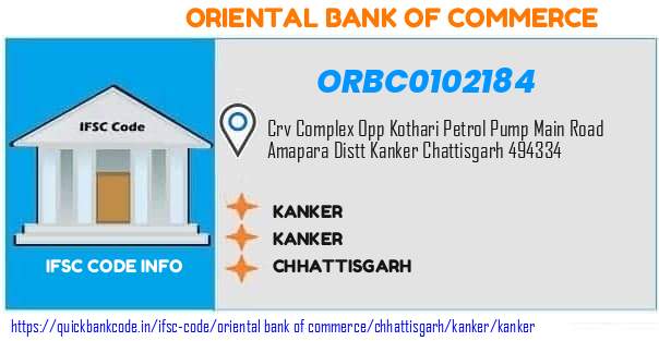 Oriental Bank of Commerce Kanker ORBC0102184 IFSC Code
