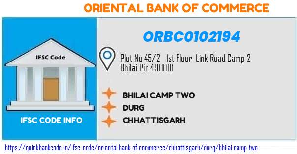 Oriental Bank of Commerce Bhilai Camp Two ORBC0102194 IFSC Code